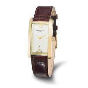 Charles Hubert Mens Brown Leather Band Watch